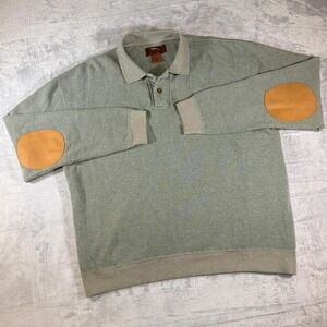 Vintage Bob Timberlake Elbow Patch Rugby Shirt | Sage Green | XL